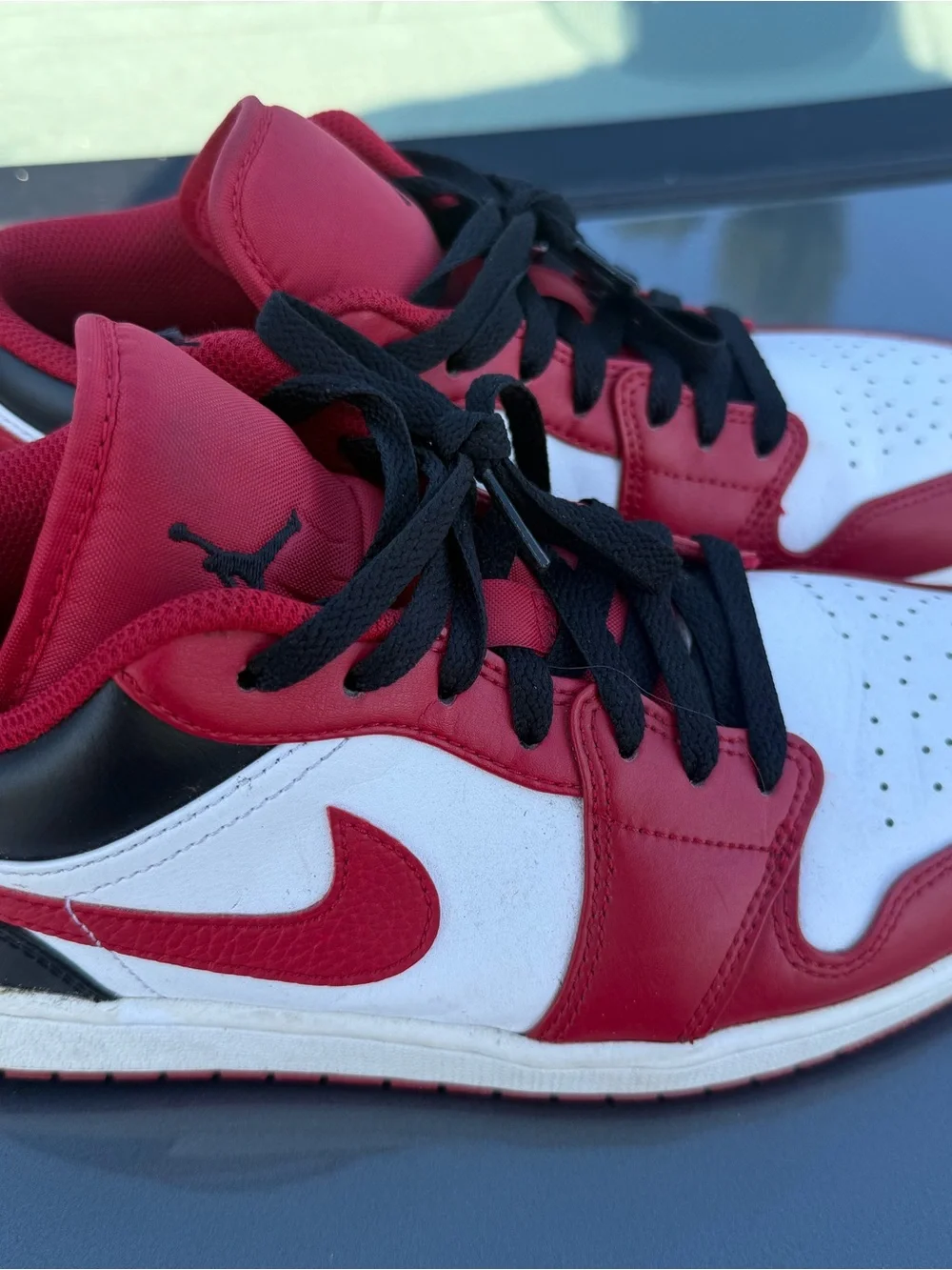 Jordan Low Top Sneakers - Red, White & Black